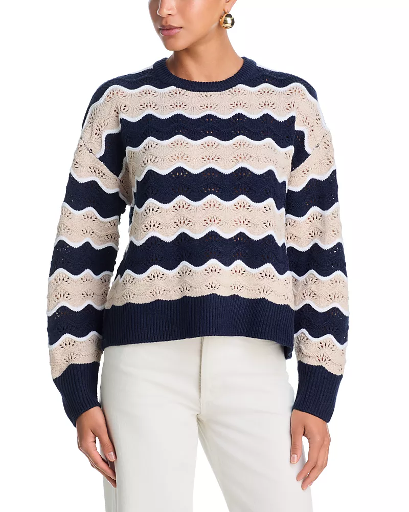 Aqua Wavy Stripe Sweater - Exclusive