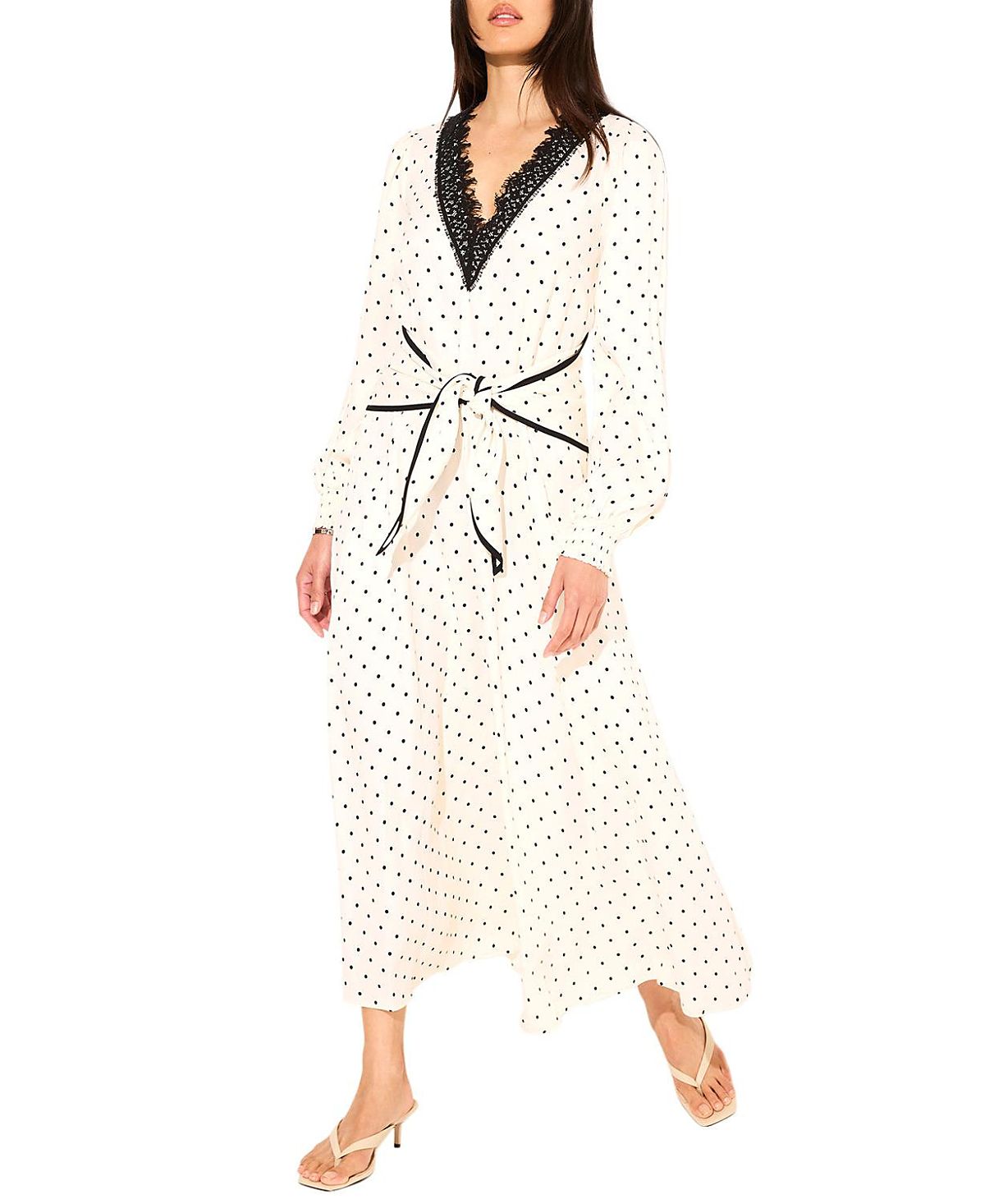Mint Velvet Women's Polka Dot Tie Maxi Dress