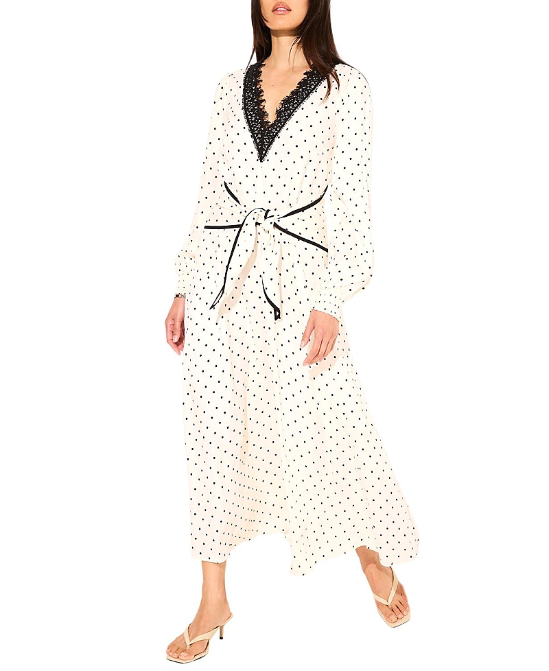 Mint Velvet Women's Polka Dot Tie Maxi Dress