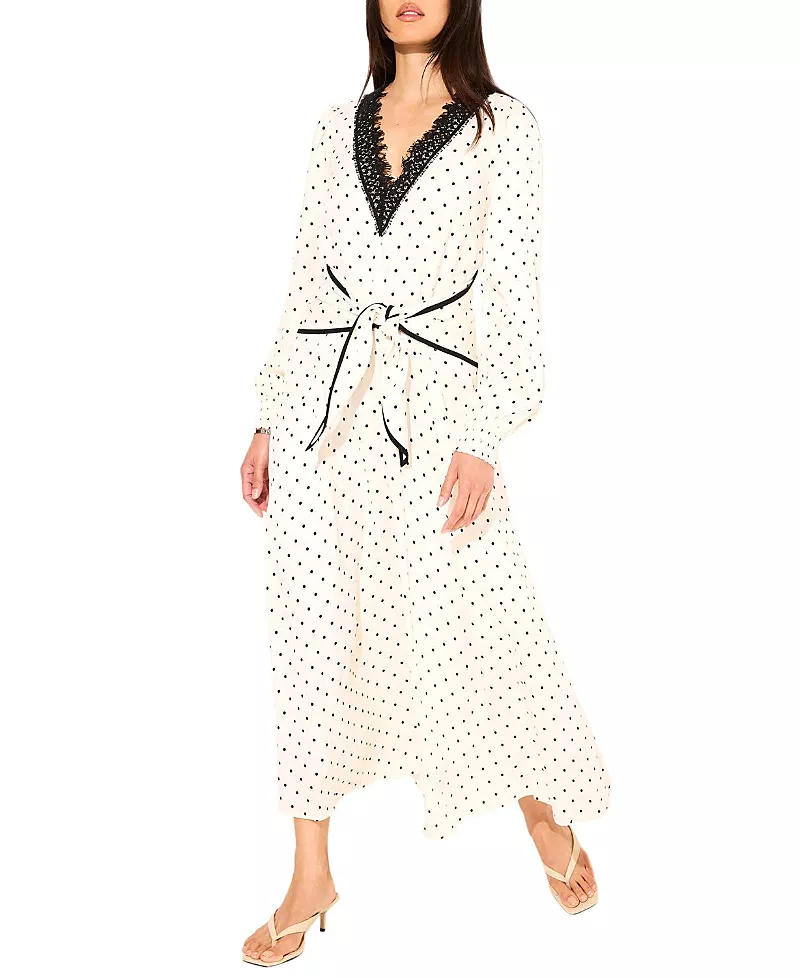 Mint Velvet Women's Polka Dot Tie Maxi Dress