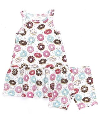  Girls' Organic Drop Waist Dress with Matching Biker Shorts - Little Kid, Big Kid