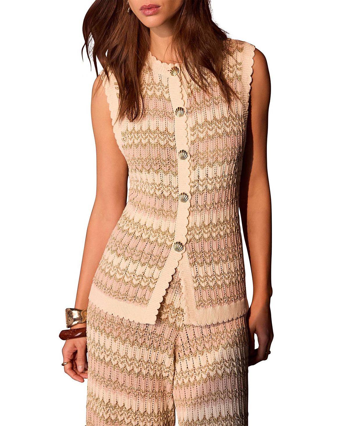 Mint Velvet Women's Striped Knit Waistcoat