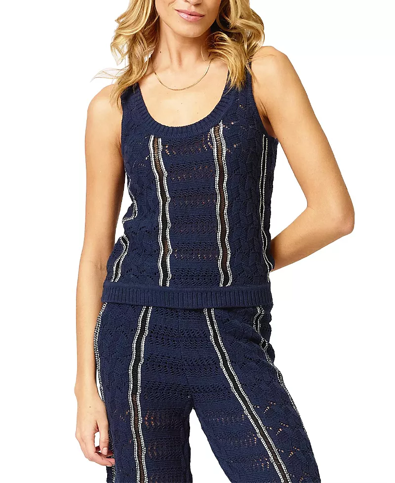 Central Park West Women's Amber Squiggle Stitch Tank