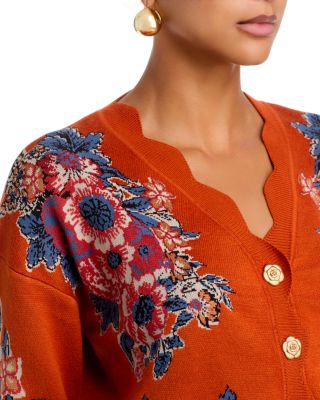 FARM Rio Victorian Floral Knit Cardigan | Bloomingdale's Women