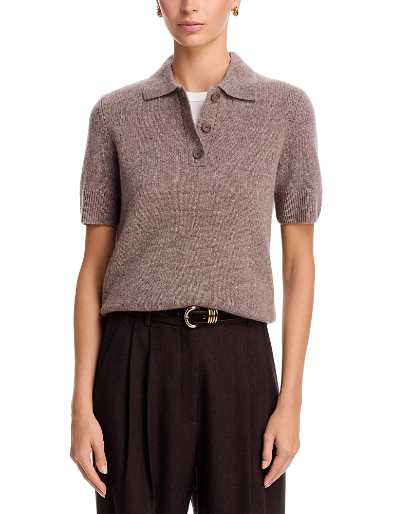 C by Bloomingdale's Cashmere Short Sleeve Polo Cashmere Sweater - Exclusive