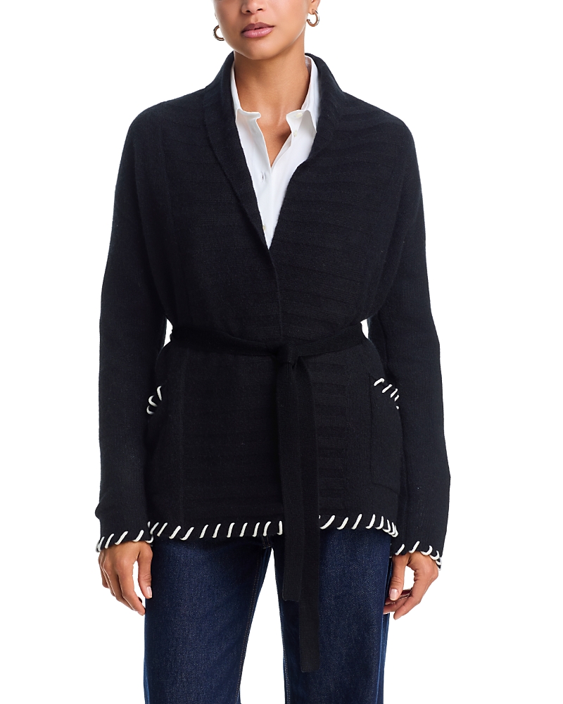 C by Bloomingdale's Cashmere Whipstitch Belted Cashmere Cardigan Sweater, Exclusive