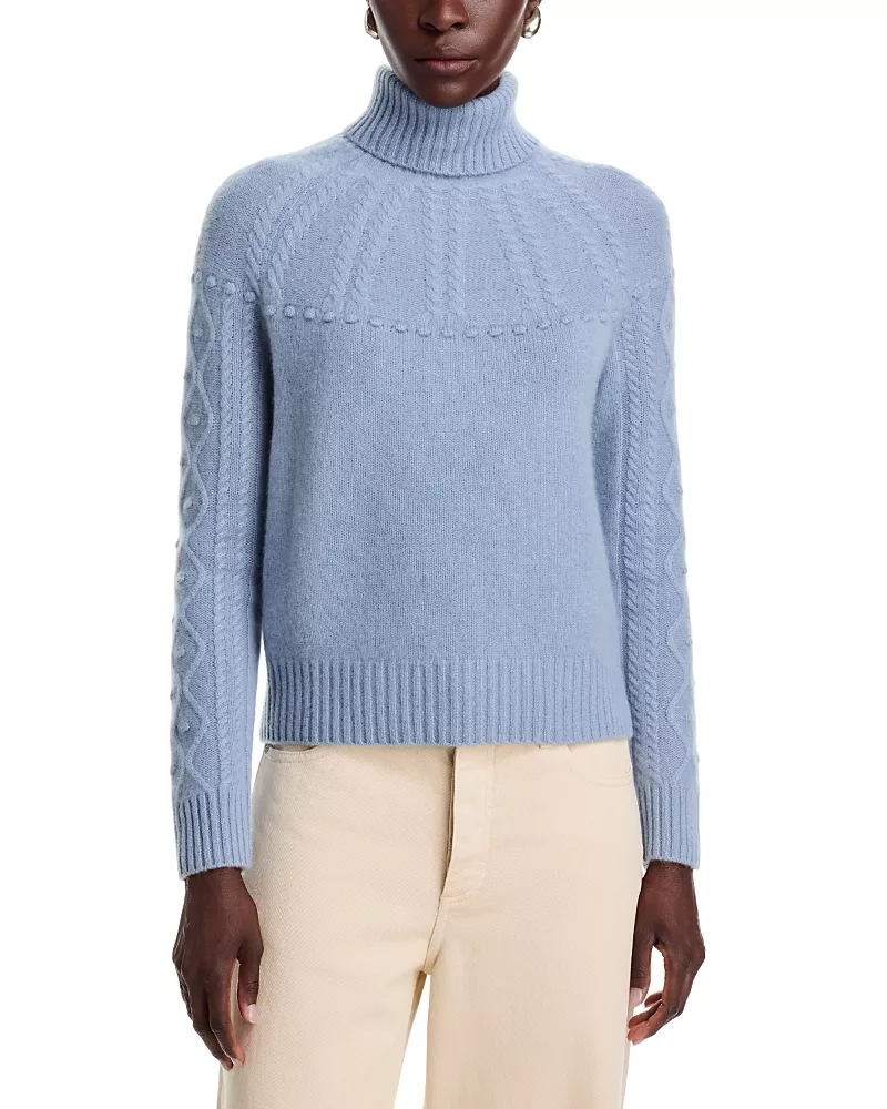 C by Bloomingdale's Cashmere Cable Turtleneck Cashmere Sweater - Exclusive