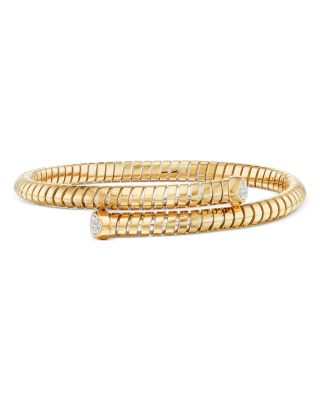 18K Yellow Gold Trisolina Diamond Coiled Bypass Bracelet