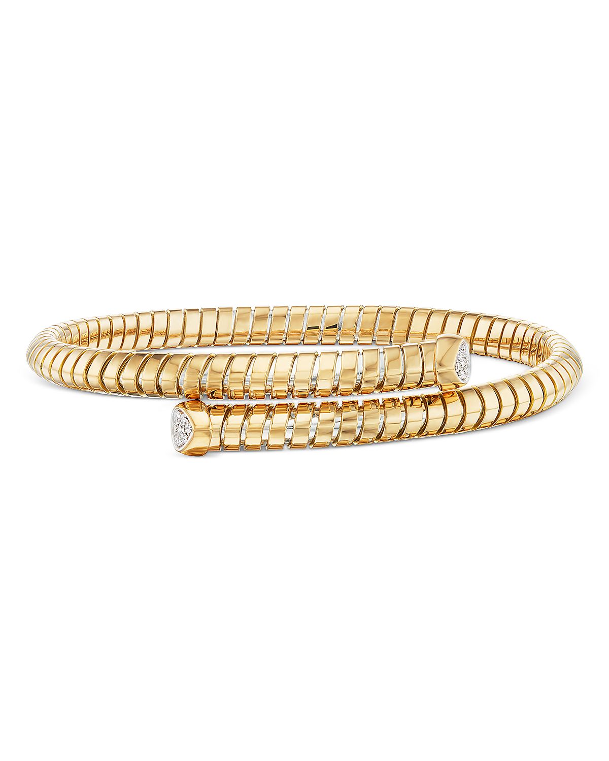 Marina B 18K Yellow Gold Trisolina Diamond Coiled Bypass Bracelet