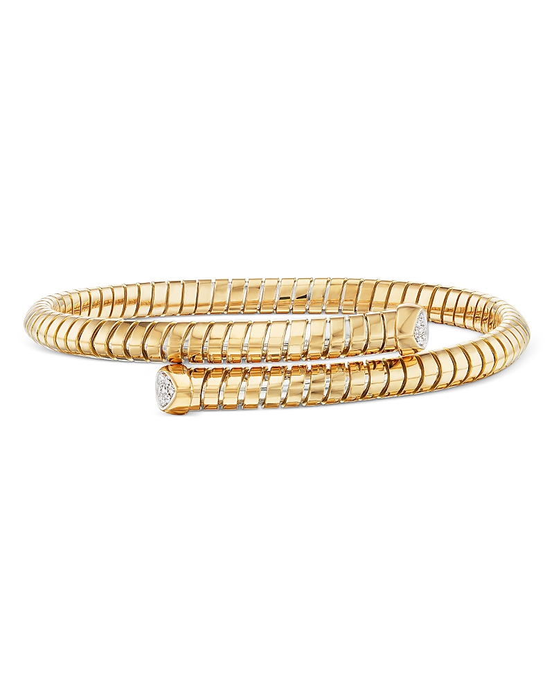 Marina B 18K Yellow Gold Trisolina Diamond Coiled Bypass Bracelet