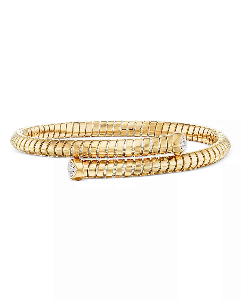 Marina B 18K Yellow Gold Trisolina Diamond Coiled Bypass Bracelet