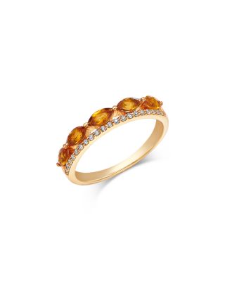 Bloomingdale's Fine Collection Gemstone & Diamond Classic Band in 14K Yellow Gold
