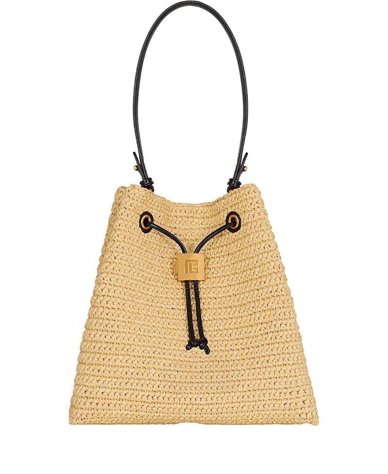 Balmain Pulse Crochet and Leather Backpack