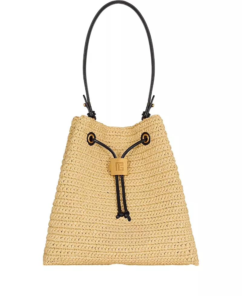 Balmain Pulse Crochet and Leather Backpack