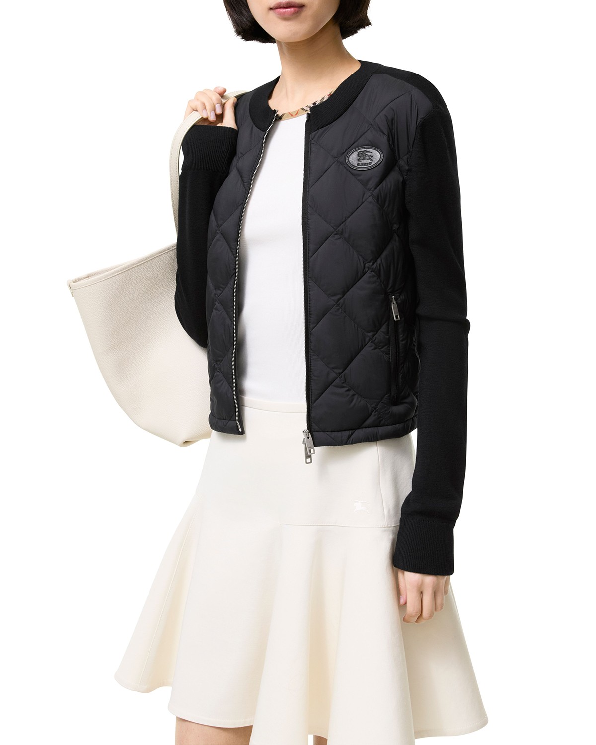 Quilted Mixed Media Jacket