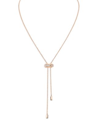 18K Gold Moderniste Diamond Tie Necklace, 0.10 tcw