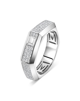 18K Gold Moderniste Pav&eacute; Diamond Ring, 0.35 tcw