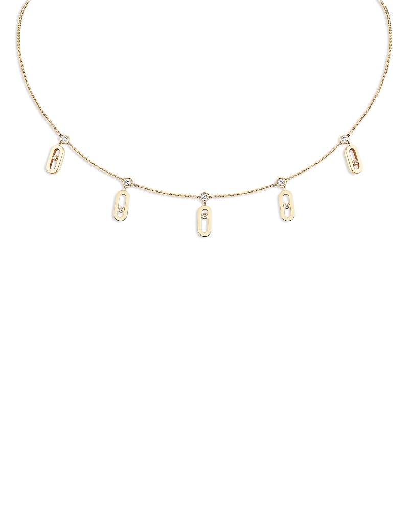 Messika 18K Gold Move Uno Diamond Drop Pendant Adjustable Choker Necklace, 0.20 tcw