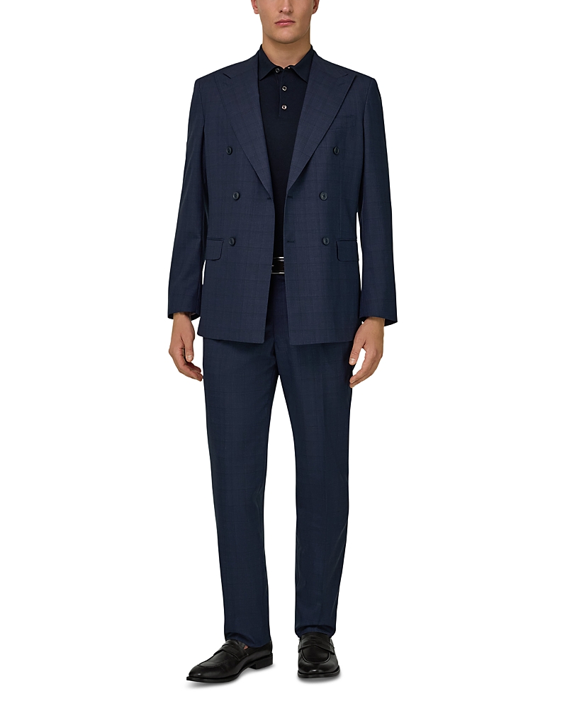 Boggi Milano Regular Fit Double Breasted Prince Of Wales Suit