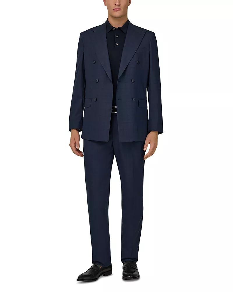 Boggi Milano Regular Fit Double Breasted Prince Of Wales Suit