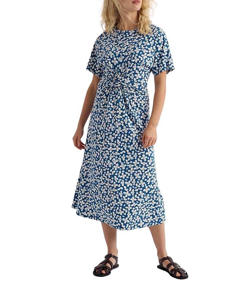 Seasalt Cornwall Water Mint Knot-Waist Jersey Midi Dress