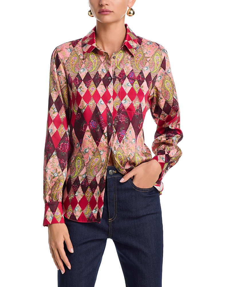 Cinq a Sept Thea Patchwork Print Top