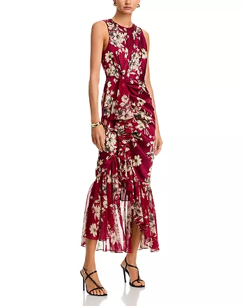 Cinq à Sept Hand Sketched Floral Cyrus Dress
