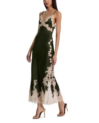 green lace midi dress Green Fine Lace Midi Dress – self-portrait-US