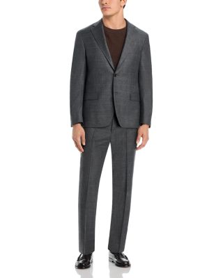 Brushed Wool Plaid Slim Fit Suit Separates