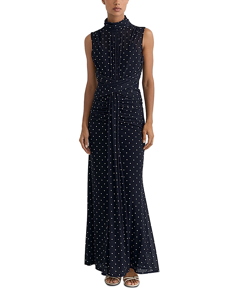 Reiss Stacey Printed Polka Dot Dress