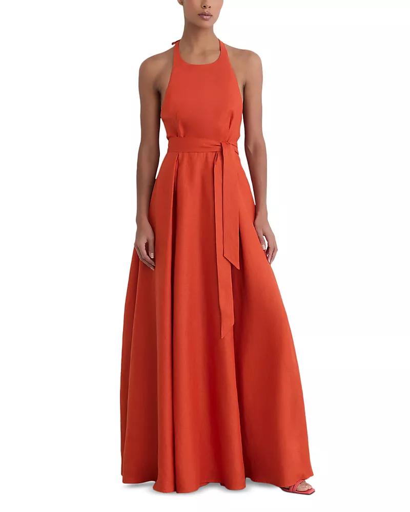 Reiss Paules Sleeveless Linen Dress