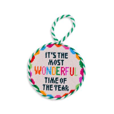 Most Wonderful Time Needlepoint Ornament