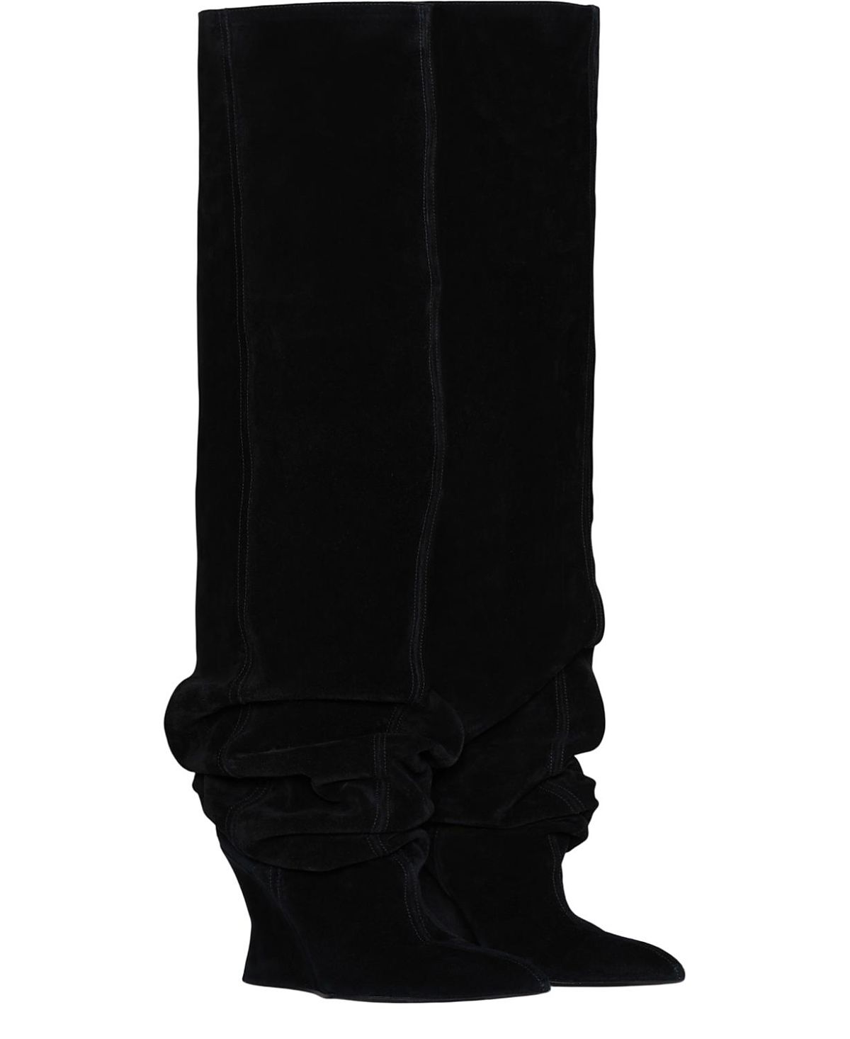 Balmain Women's Suede Leather Wedge Thigh-High Boots