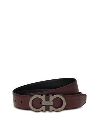 Men's Oversized Double Gancini Reversible Leather Belt