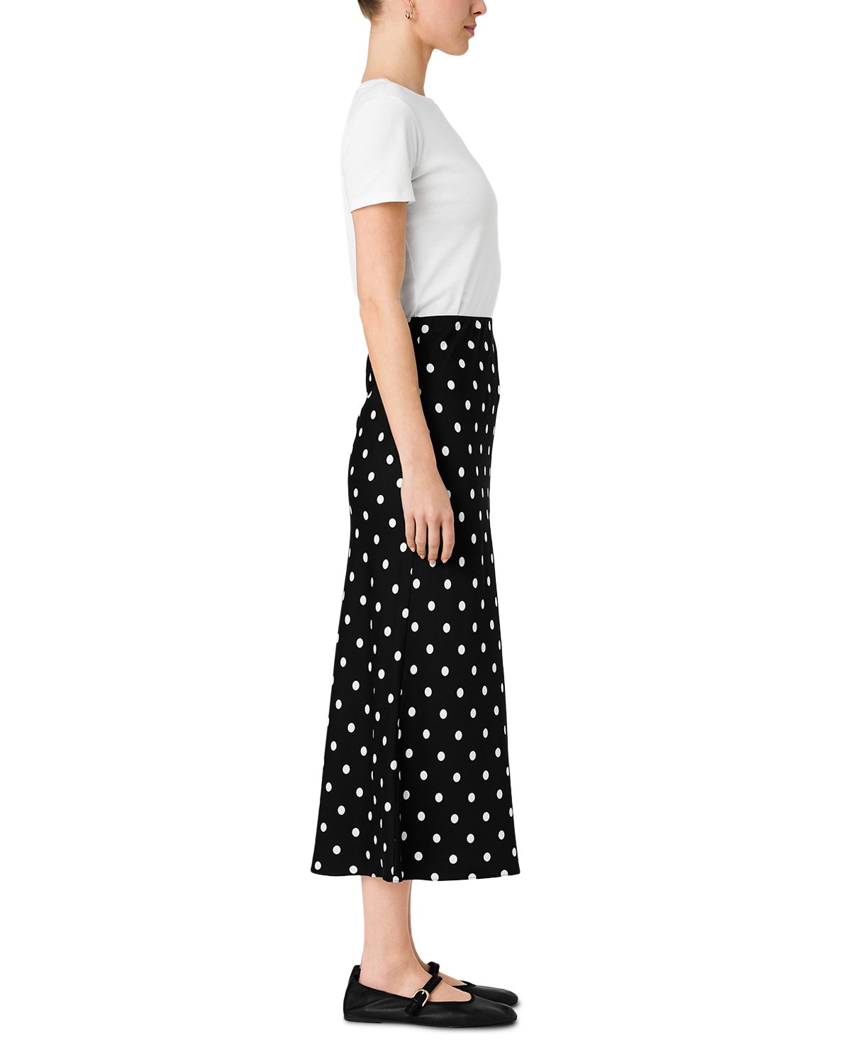 Ennis Satin Polka Dot Midi Skirt thumbnail 8