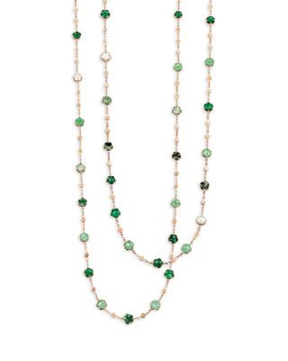 18K Rose Gold Figlia dei Fiori Multi Stone & Diamond Accent Sautoir Long Necklace, 40.5"