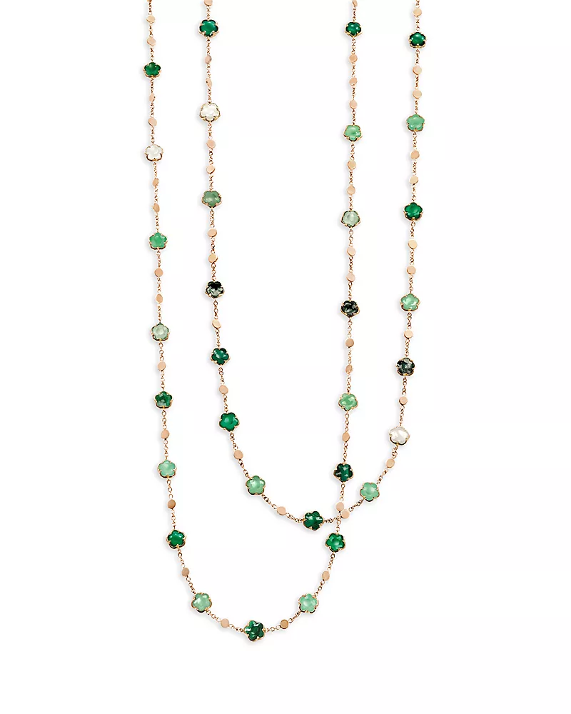 Pasquale Bruni 18K Rose Gold Figlia dei Fiori Multi Stone & Diamond Accent Sautoir Long Necklace, 40.5
