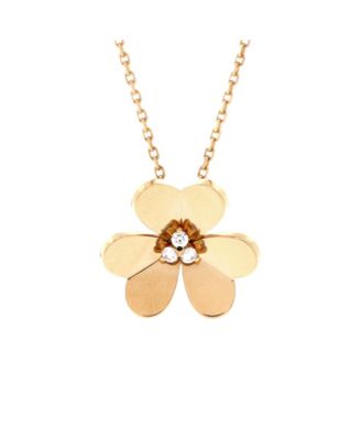  Large Frivole Pendant Necklace 18K Gold with Diamonds, 19.5"