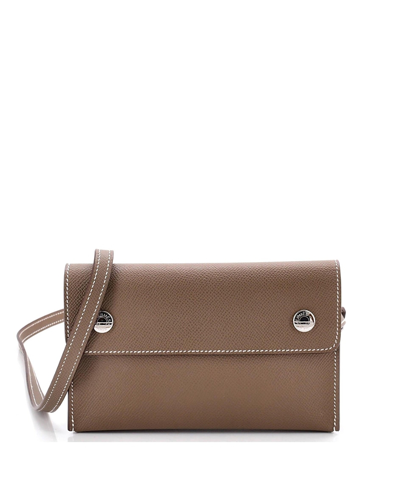 Pre-owned Pre-owned Hermes Hermes Hermesnap Wallet Bag Epsom In Brown