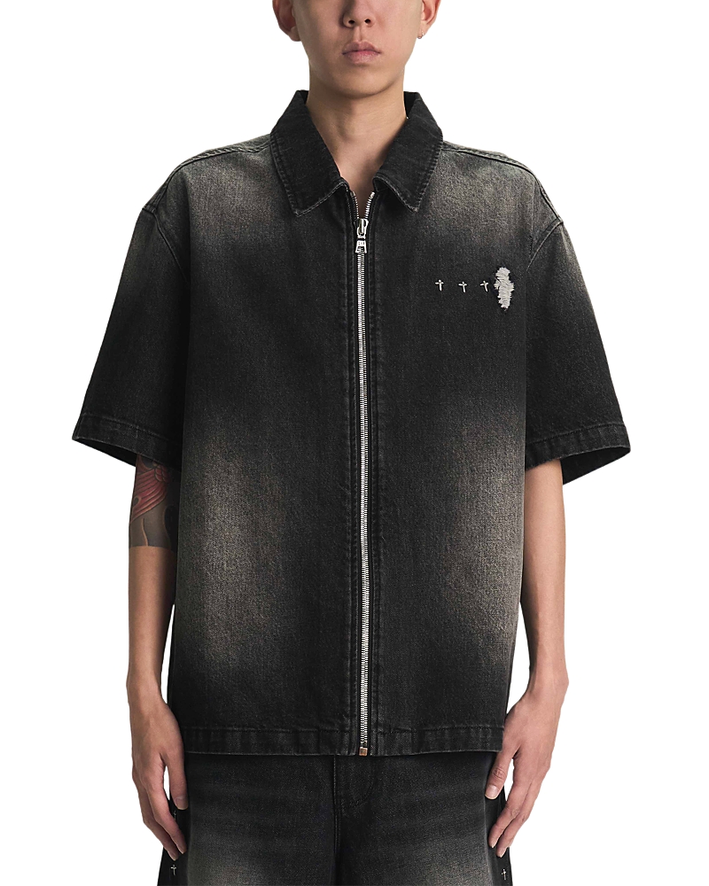 RtA Distressed Zip Shirt