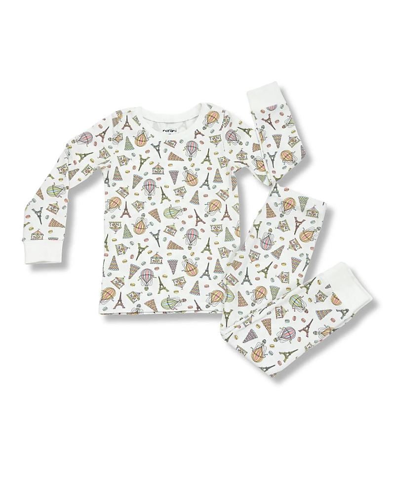 Norani Girls' Kids Organic Short Sleeve Two-Piece Pajama Set - Baby, Little Kid, Big Kid