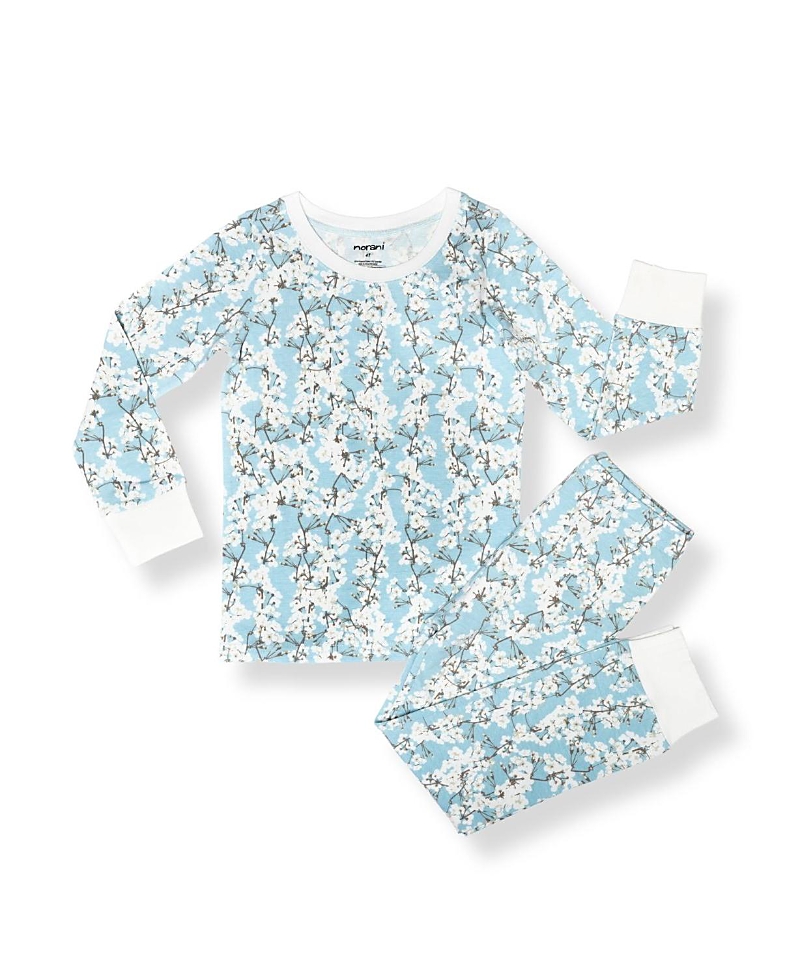 Norani Girls' Kids Organic Short Sleeve Two-Piece Pajama Set - Baby, Little Kid, Big Kid