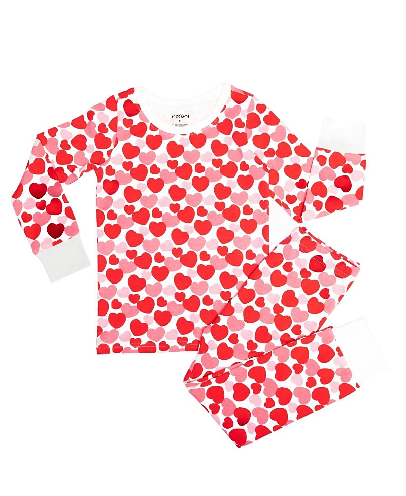 Norani Girls' Kids Organic Short Sleeve Two-Piece Pajama Set - Baby, Little Kid, Big Kid