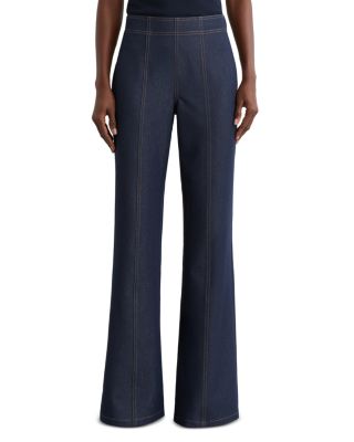 Petite Edie Flare Pants in Dark Blue