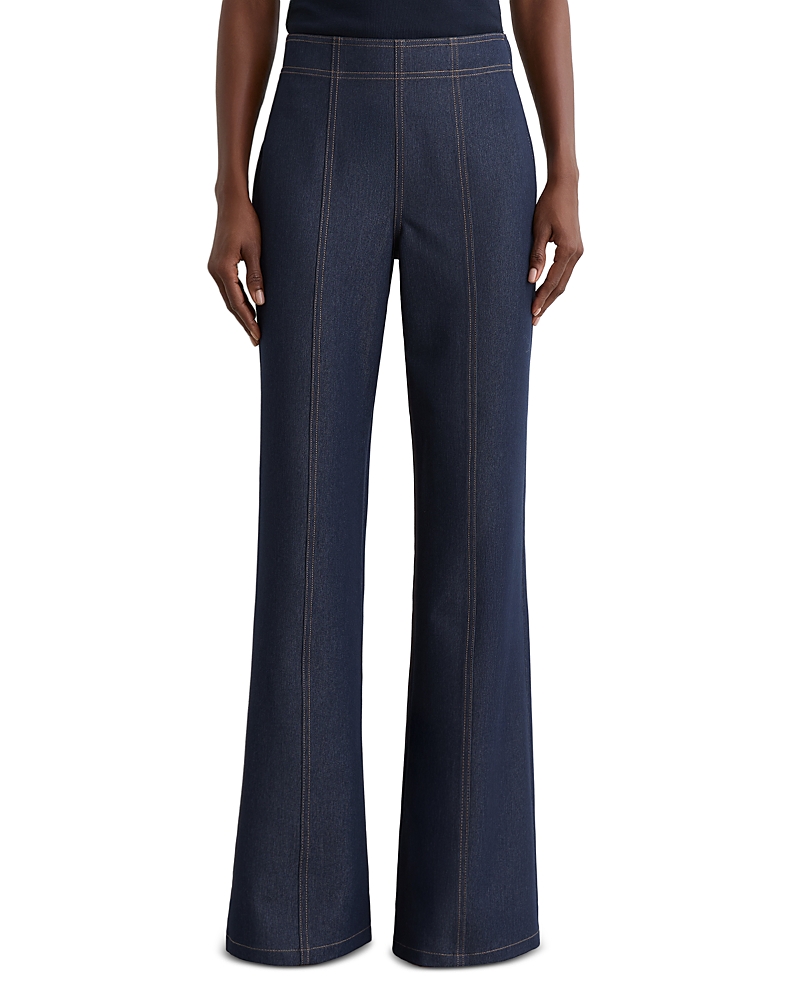 Reiss Petite Edie Flare Pants in Dark Blue