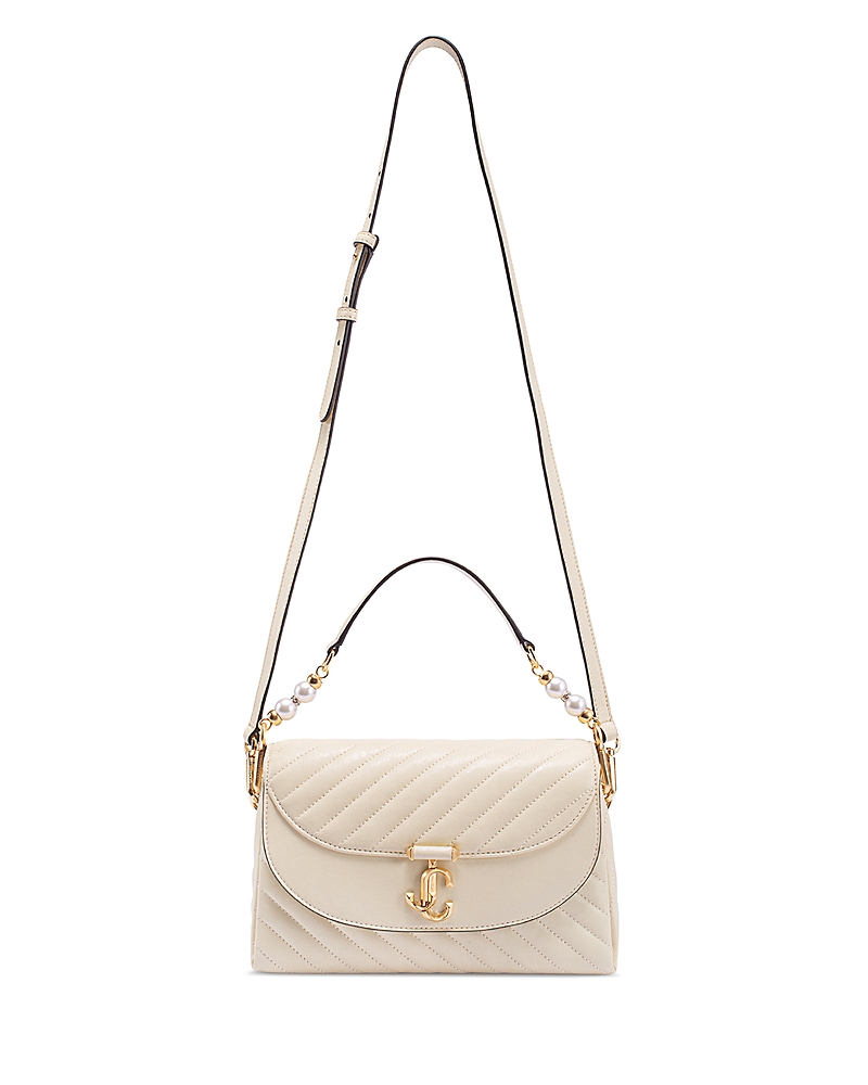 Jimmy Choo Avenue Curve Quilted Leather Top Handle Bag