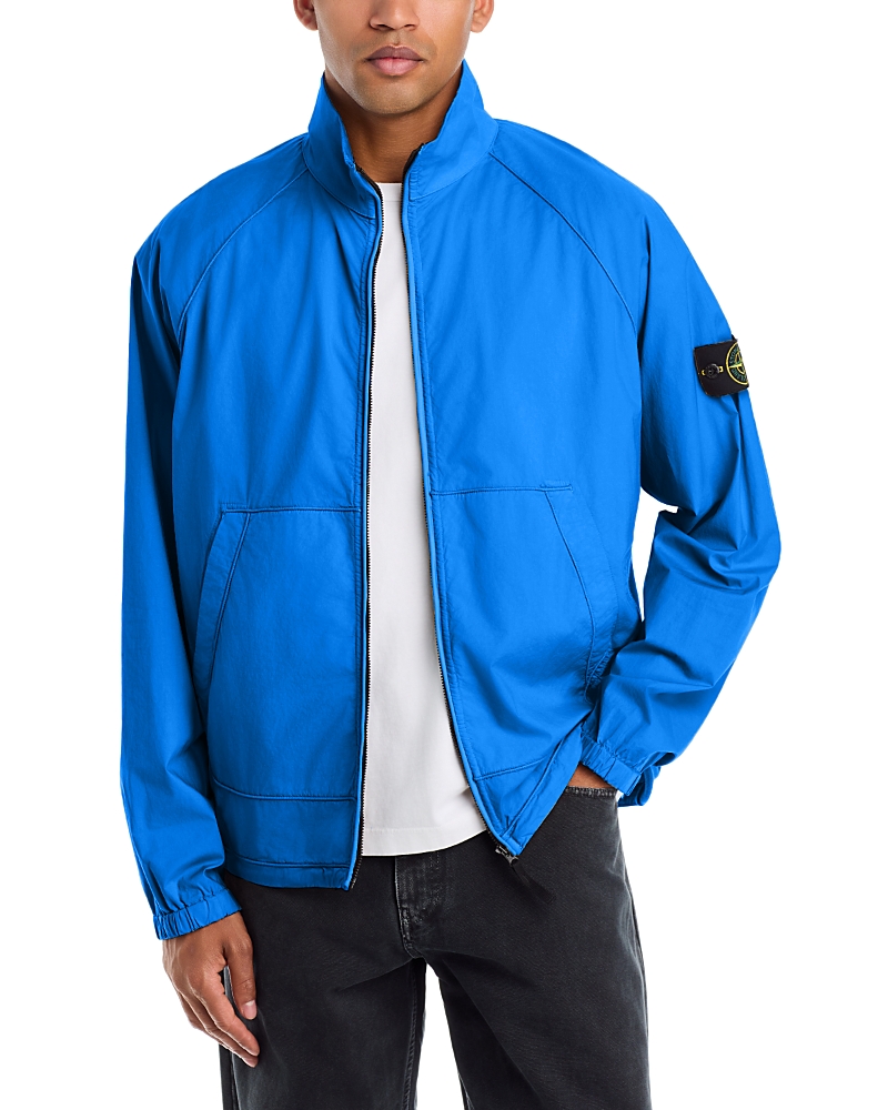 Stone Island Paracadute Stretch Cotton Poplin Zip Up Jacket