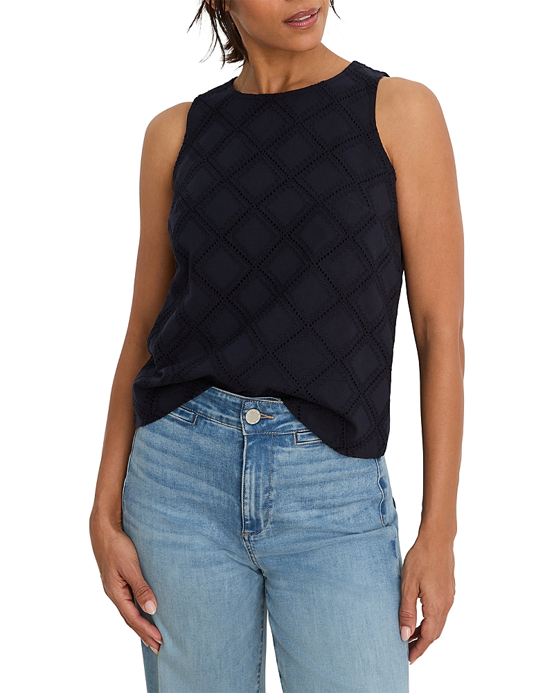 Nic+Zoe Diamond Eyelet Top