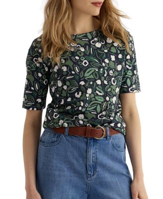  Poisson Printed Boat Neck T-shirt