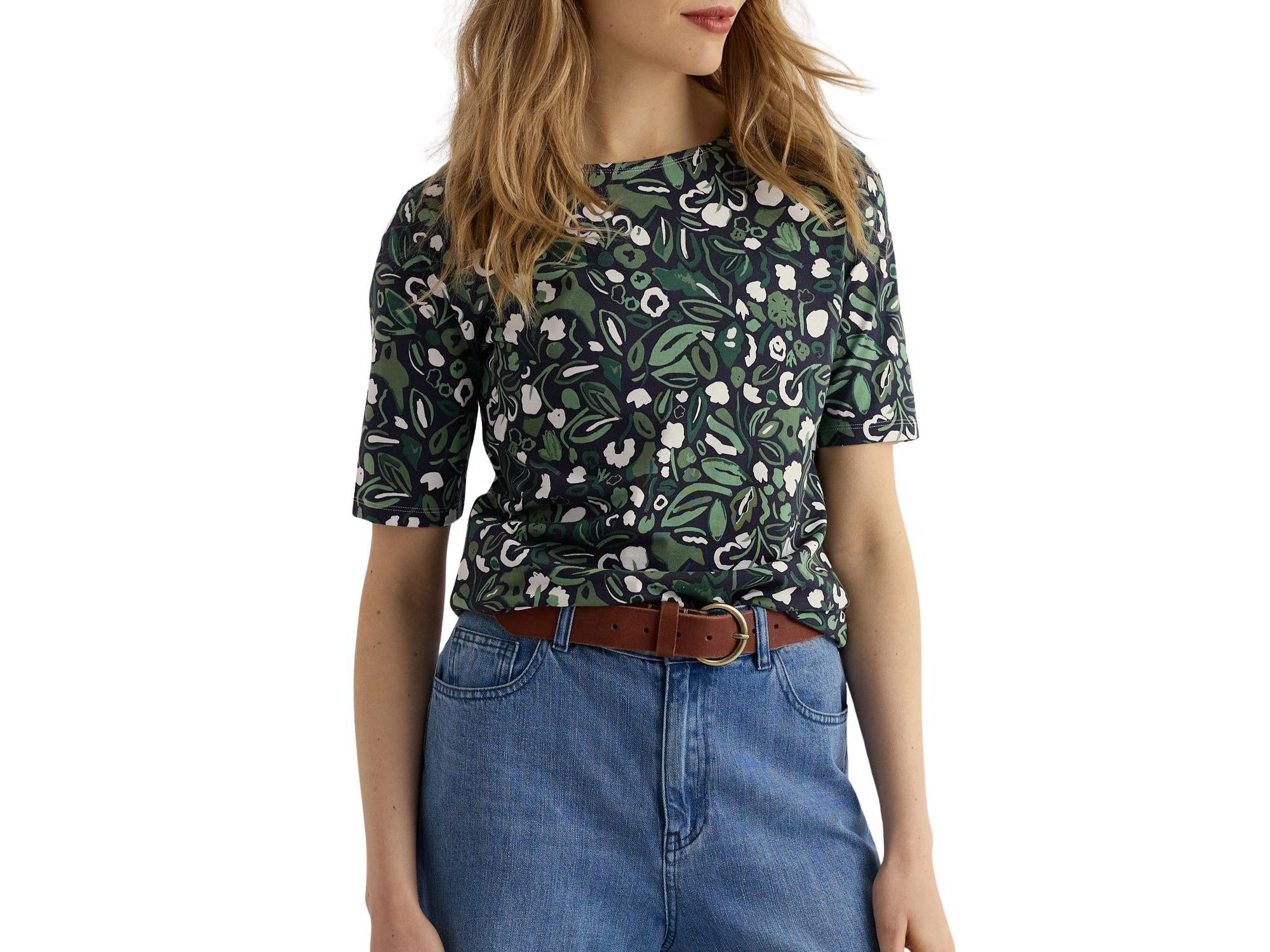 Poisson Printed Boat Neck T-shirt - Image 1